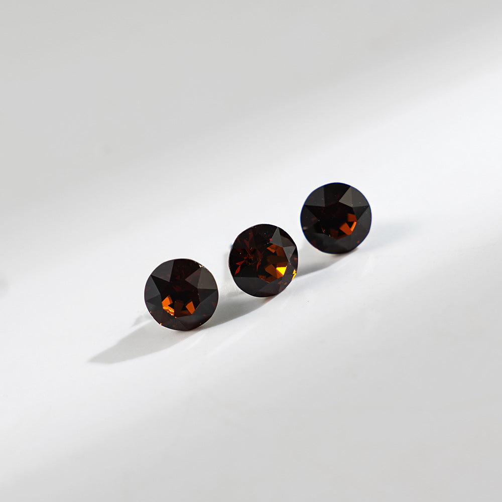 8mm Sparkling Synthetic Crystal Screw Back Titanium Stud Earrings