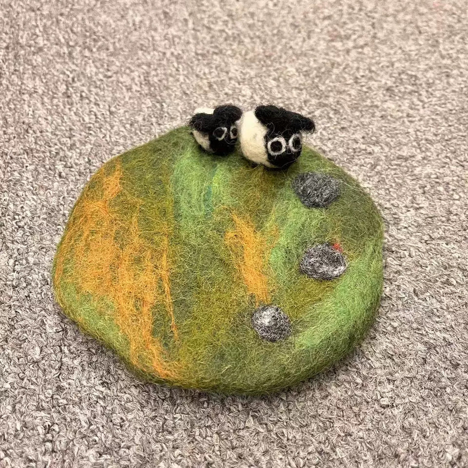 Handmade Felt Miniature Landscape Coasters