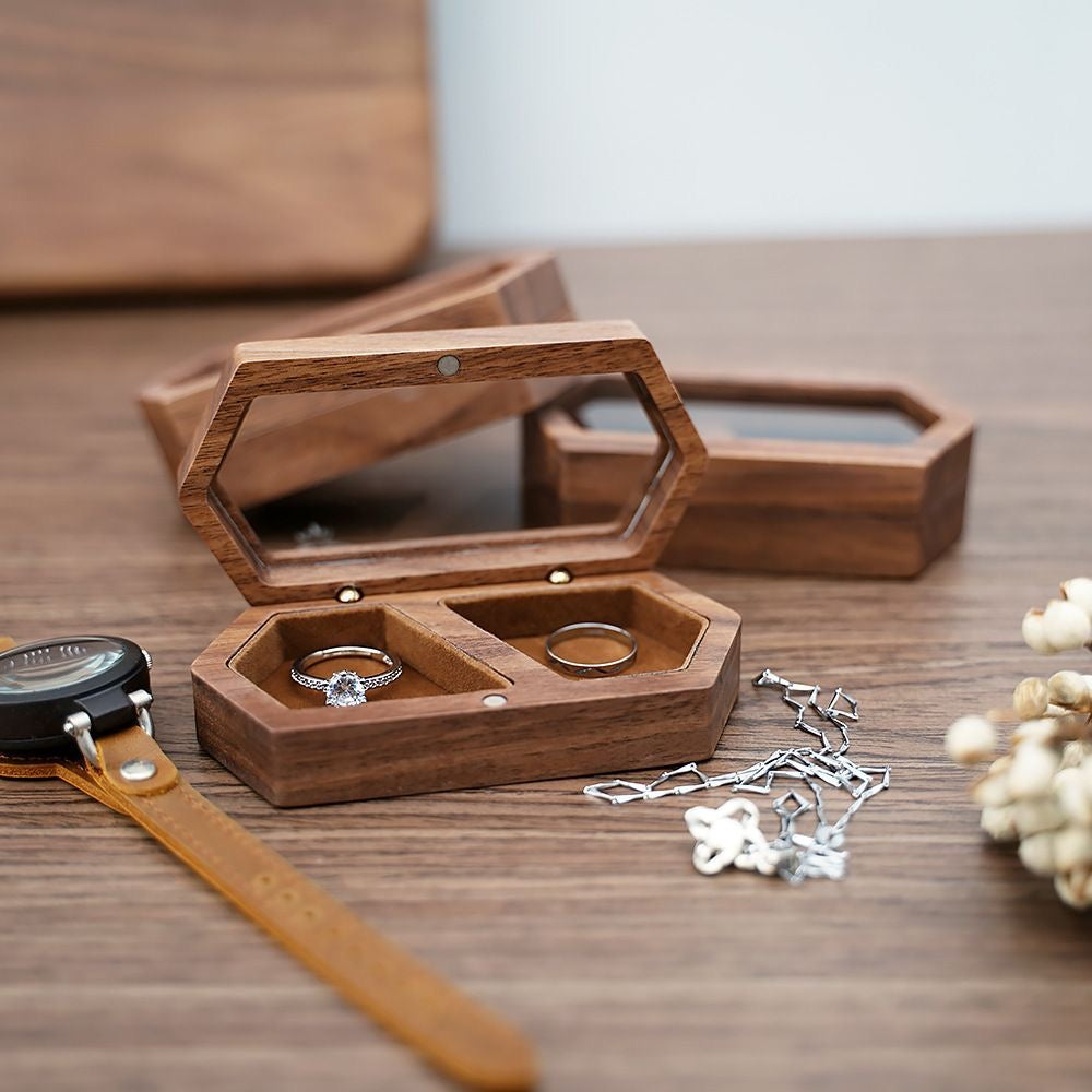 Hexagonal Wooden Jewelry Box
