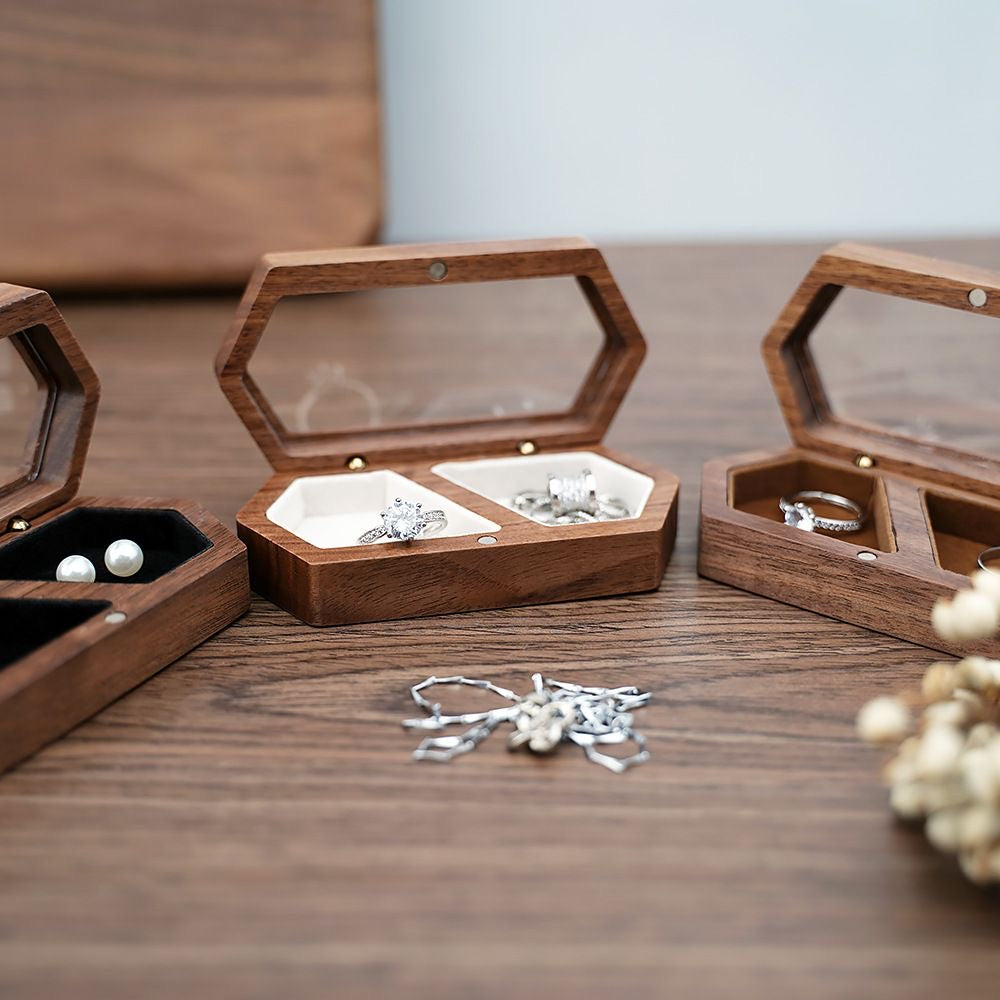 Hexagonal Wooden Jewelry Box