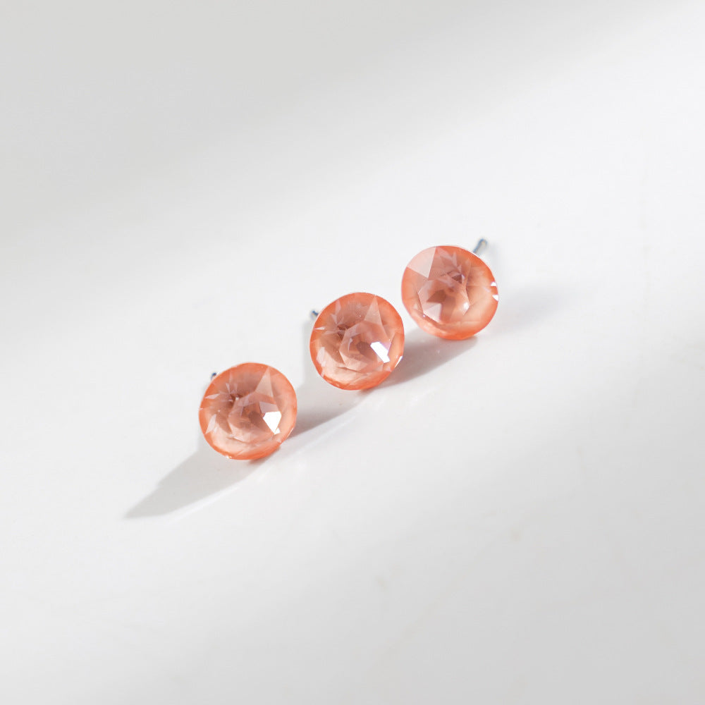 8mm Sparkling Synthetic Crystal Screw Back Titanium Stud Earrings
