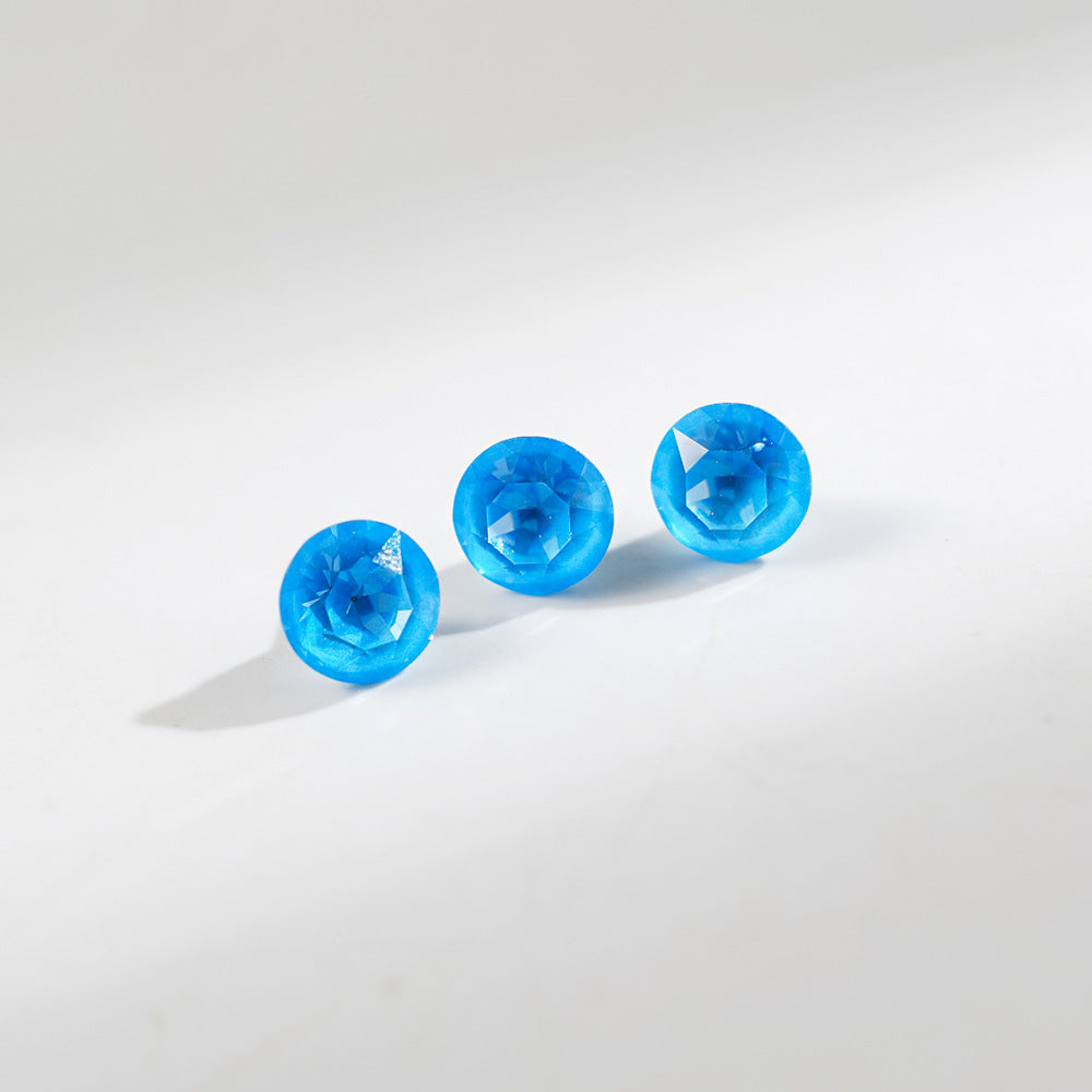 8mm Sparkling Synthetic Crystal Screw Back Titanium Stud Earrings