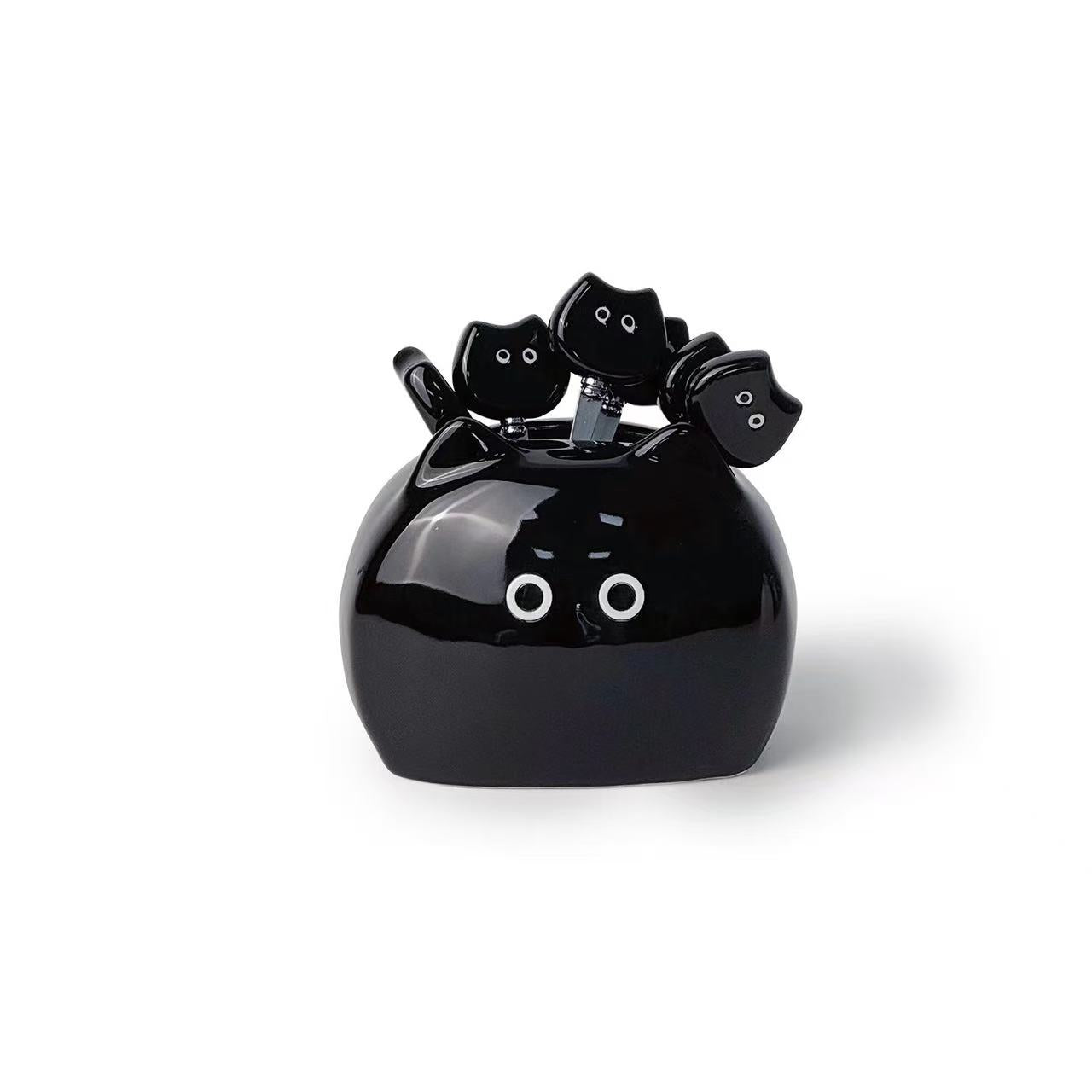 Cat Ceramic Fruit Fork Jar