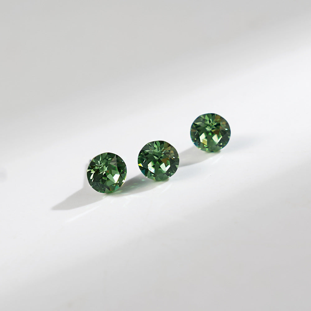 8mm Sparkling Synthetic Crystal Screw Back Titanium Stud Earrings