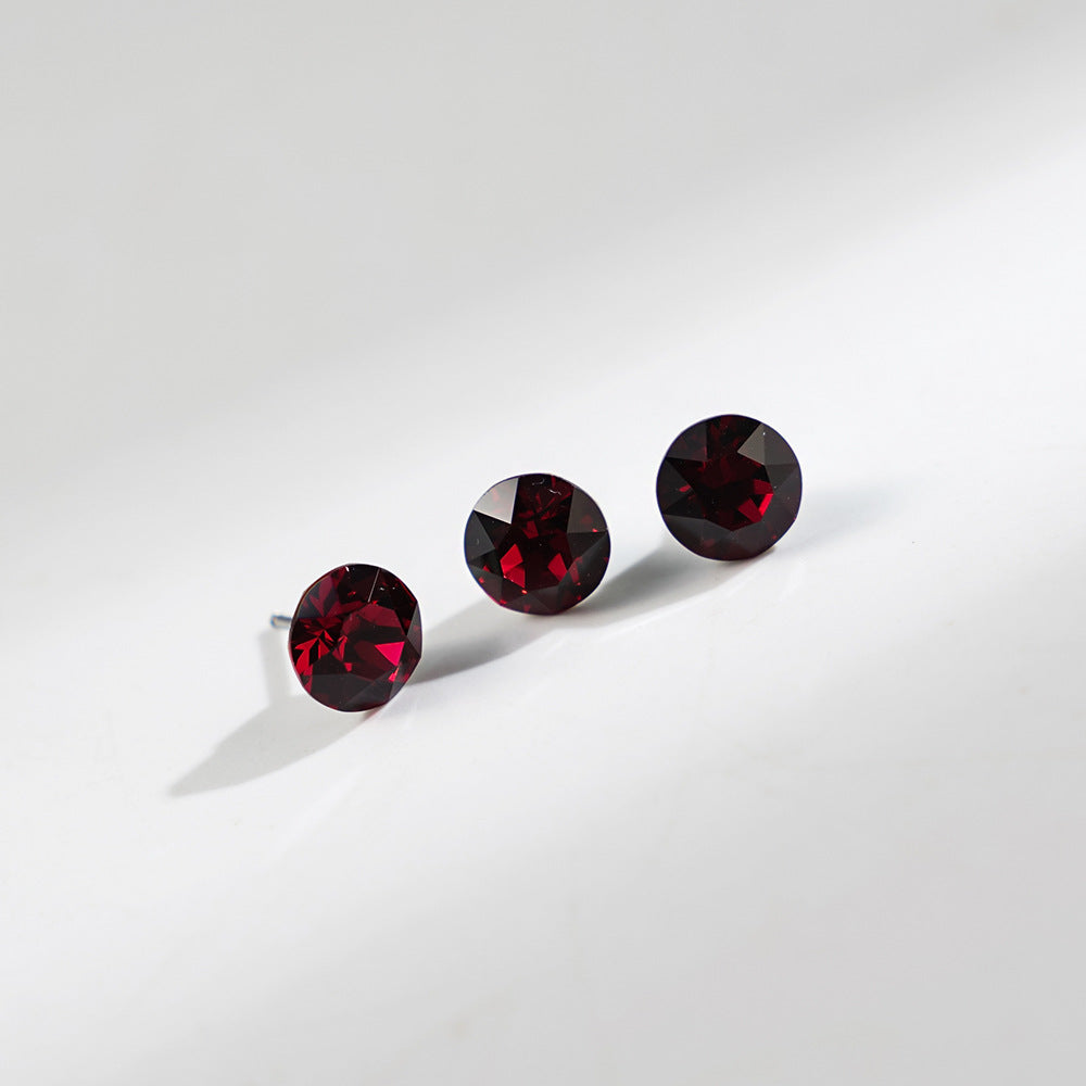 8mm Sparkling Synthetic Crystal Screw Back Titanium Stud Earrings