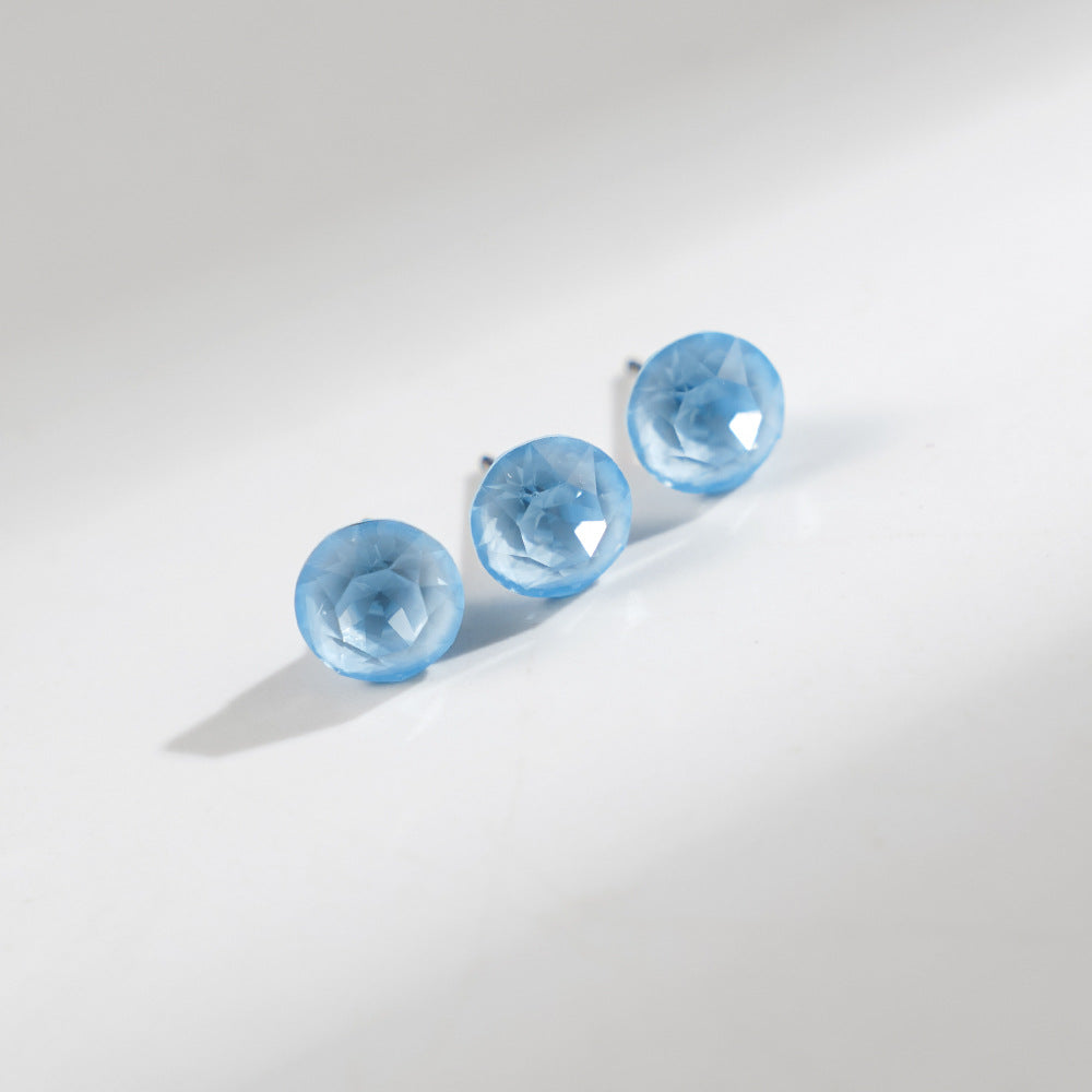 8mm Sparkling Synthetic Crystal Screw Back Titanium Stud Earrings