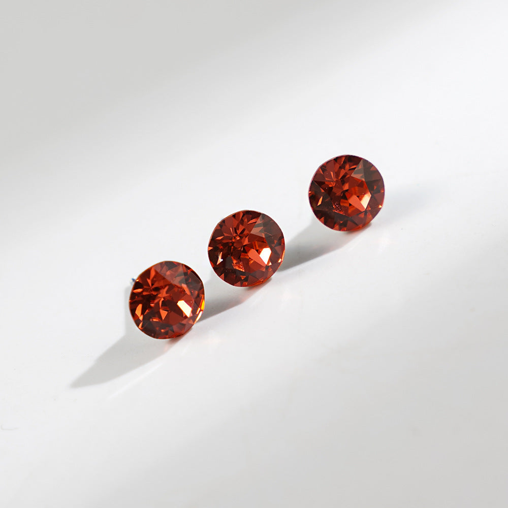 8mm Sparkling Synthetic Crystal Screw Back Titanium Stud Earrings