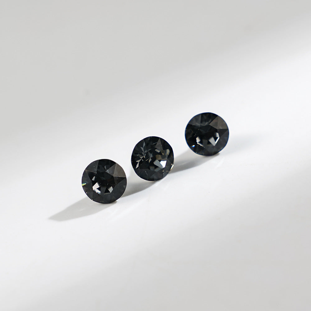 8mm Sparkling Synthetic Crystal Screw Back Titanium Stud Earrings