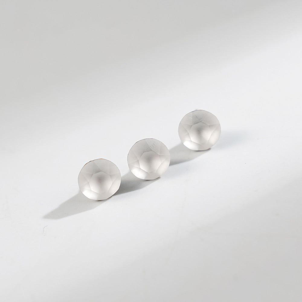 8mm Sparkling Synthetic Crystal Screw Back Titanium Stud Earrings