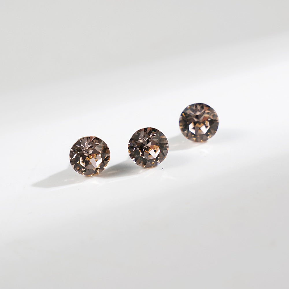 8mm Sparkling Synthetic Crystal Screw Back Titanium Stud Earrings