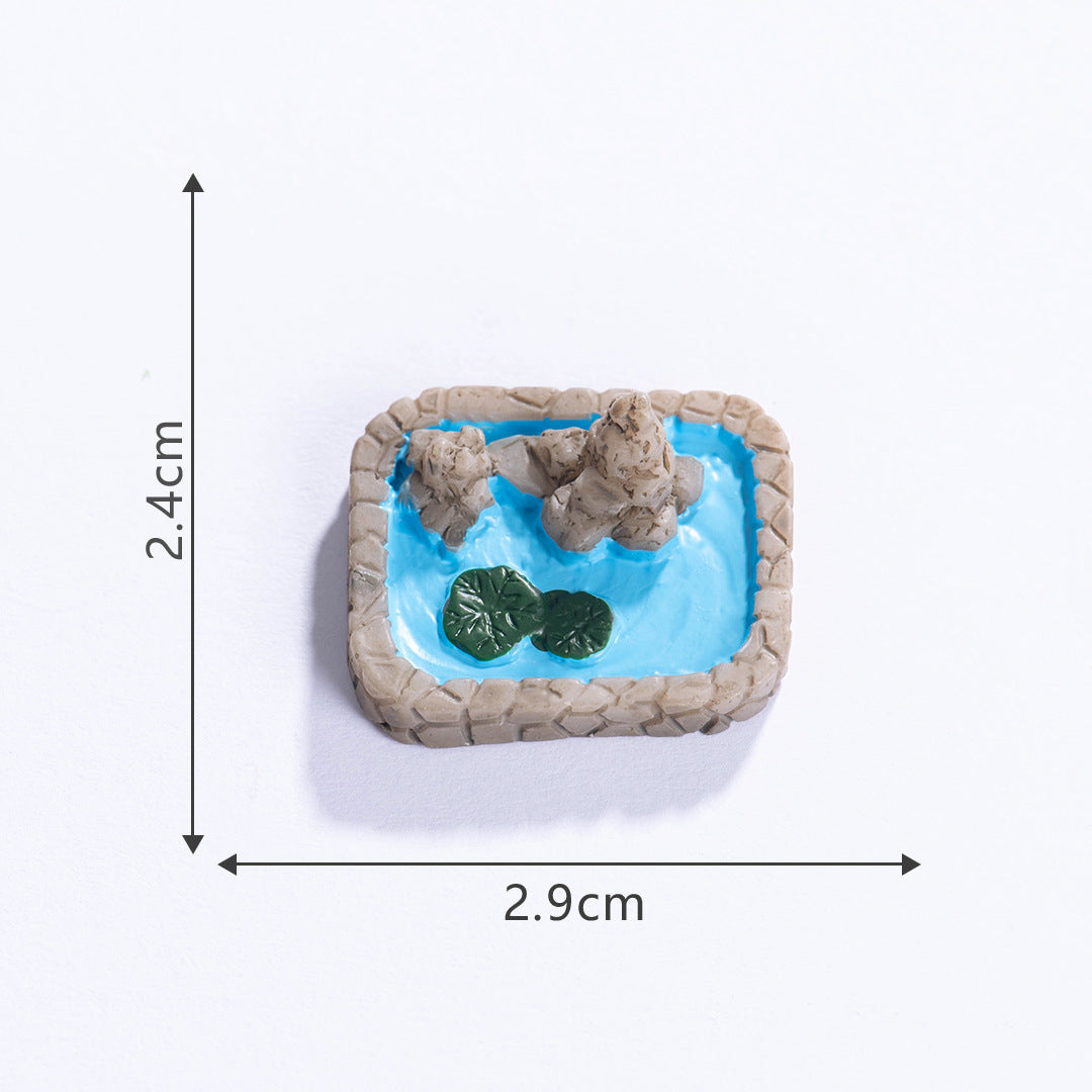 Lumi Mini Resin Pond Series – Creative Miniature Pool & Tower Ornaments for DIY