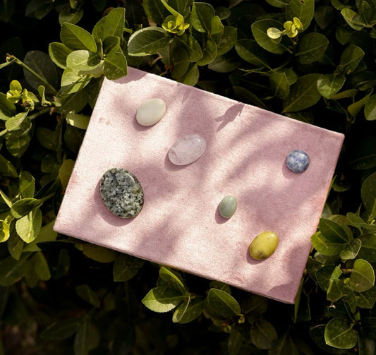 Earth Stone Adorned Jewelry Case - Premium Velvet Storage