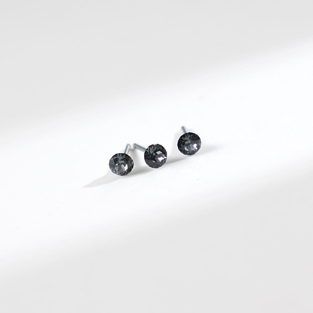 4mm Sparkling Synthetic Crystal Screw Back Titanium Stud Earrings