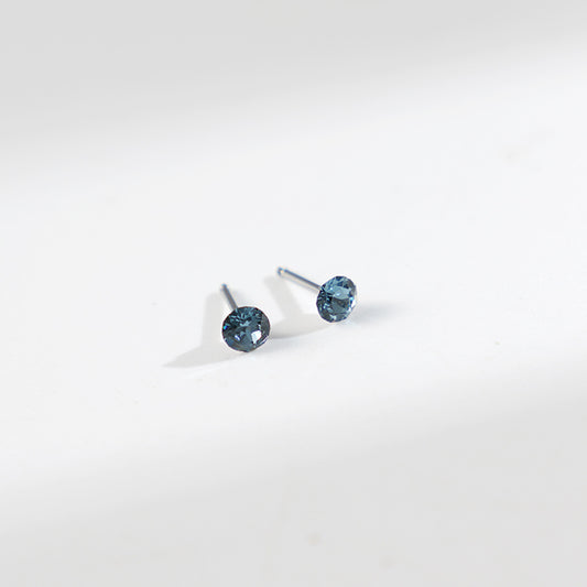 4mm Sparkling Synthetic Crystal Screw Back Titanium Stud Earrings
