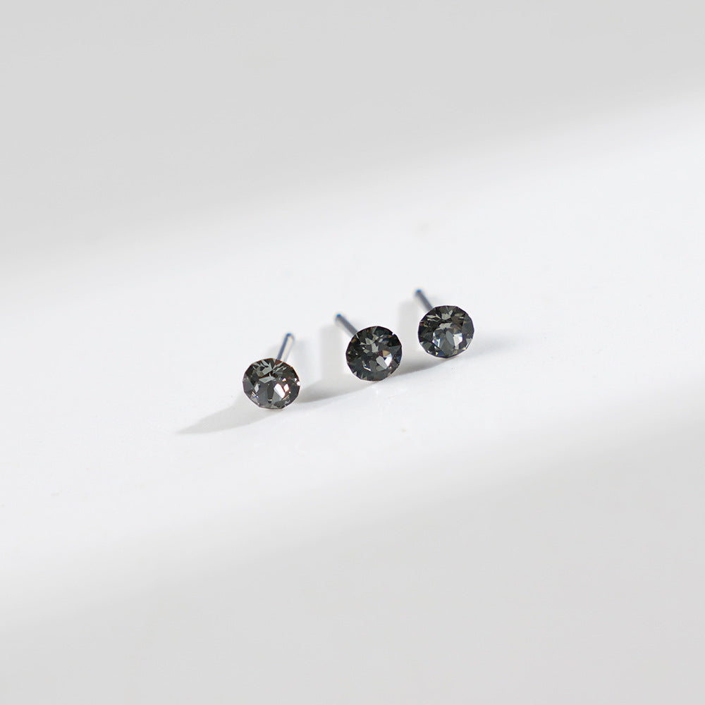 4mm Sparkling Synthetic Crystal Screw Back Titanium Stud Earrings