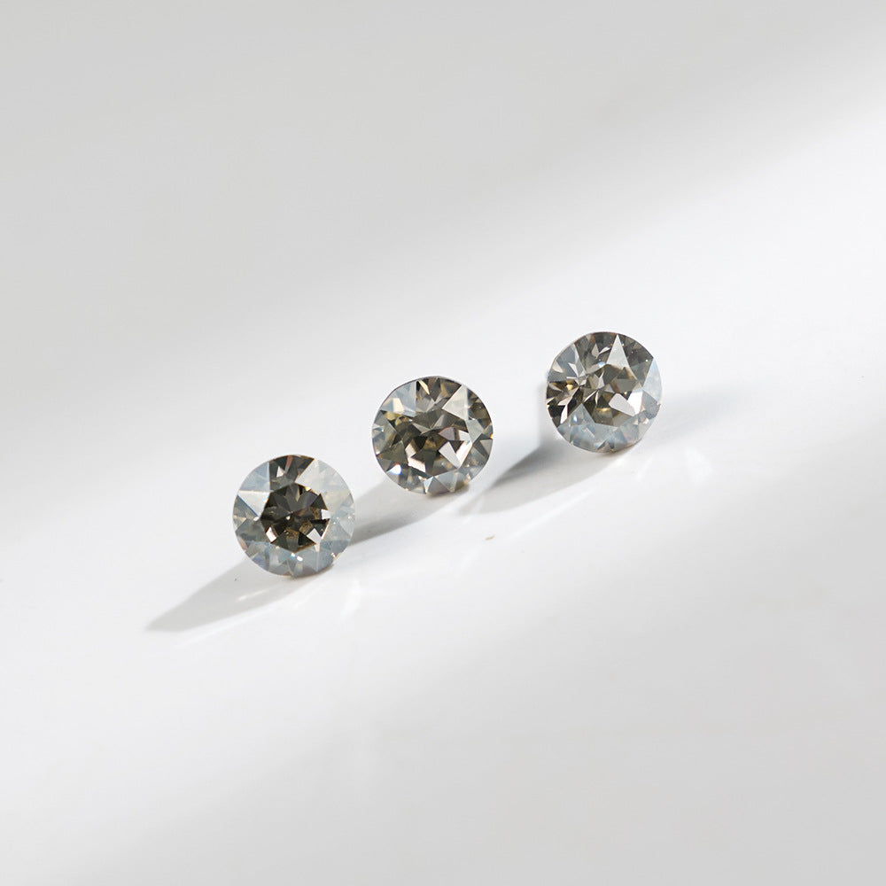 8mm Sparkling Synthetic Crystal Screw Back Titanium Stud Earrings