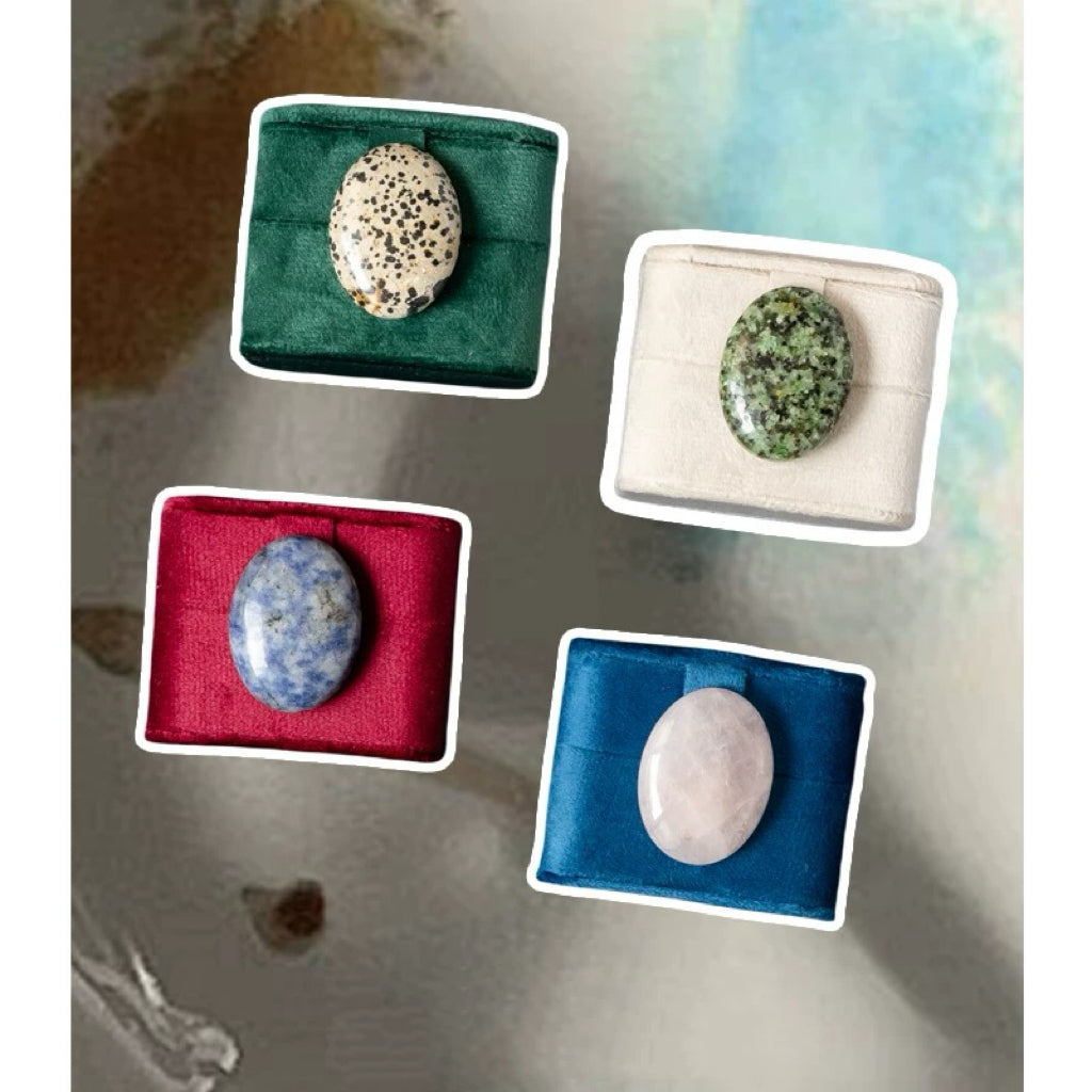 Natural Stone Velvet Jewelry Box – Elegant Storage for Rings & Earrings