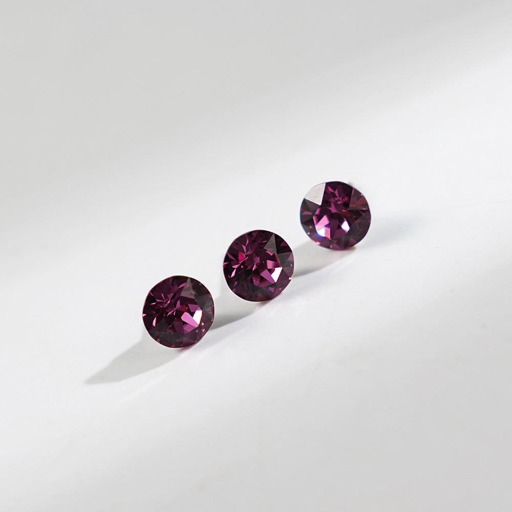 8mm Sparkling Synthetic Crystal Screw Back Titanium Stud Earrings